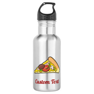 Pizza tranche bouteille d'eau en acier inoxydable