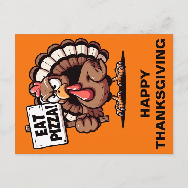 Pizza Turquie Thanksgiving Carte postale (Devant)