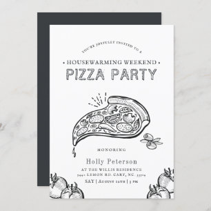 Pizza vintage   Invitation d'anniversaire