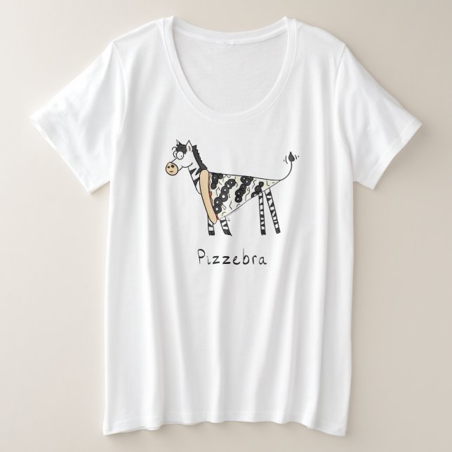 Pizzebra Pizza Zebra T-Shirt plus taille femme (Design devant)