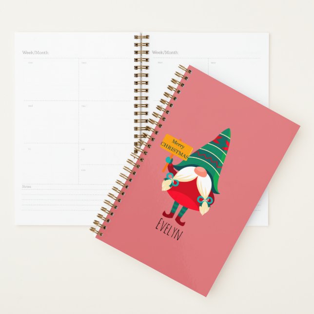 Placard de retenue Gnome mignon avec voeux (Devant avec enveloppe)