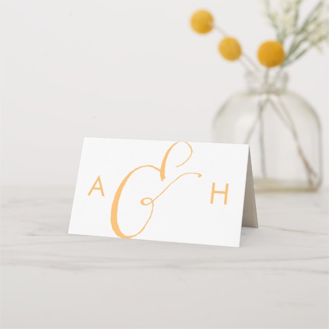 Placement Apricot Aquarelle Mariage Numéro de table Carte de (Dos)