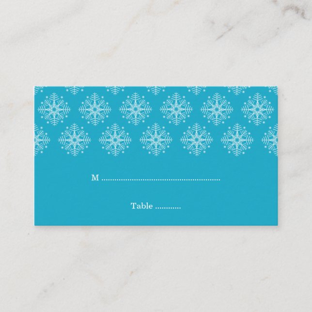 Placement Aqua + flèches blanches carte de lieu de mariage d (Devant)