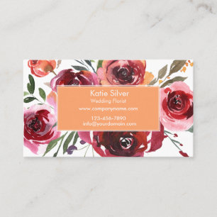 Placement Aquarelle Floral Carte de visite personnalisé