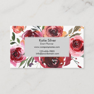 Placement Aquarelle Floral Carte de visite personnalisé