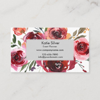 Placement Aquarelle Floral Carte de visite personnalisé
