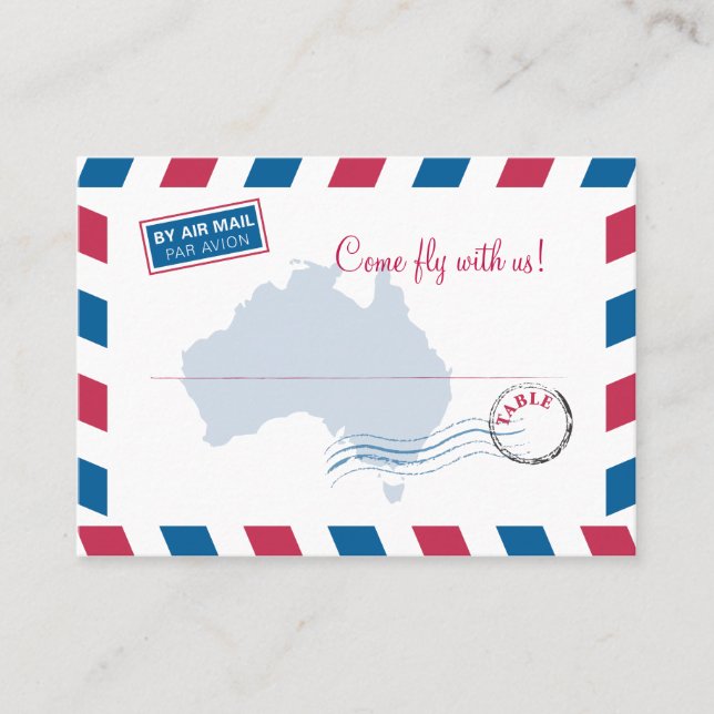 Placement Australie Air Mail Escort/Mariage de carte de sièg (Devant)
