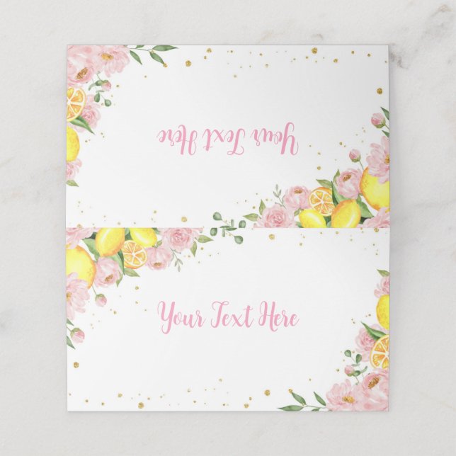 Placement Baby shower citron Carte de place Anniversaire (Extérieur déplié)