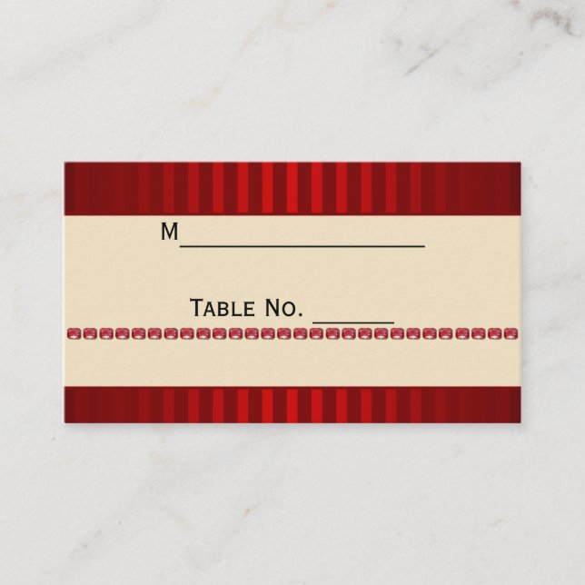 Placement Bande d'ivoire rouge avec rubis de ligne Carte de  (Devant)