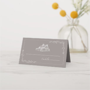 Placement Barne Rustique Amethyst Grey Mariage Carte de plac