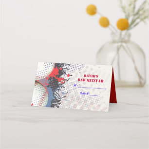 Placement BASEBALL SPLATTER Bar Mitzvah Carte de siège