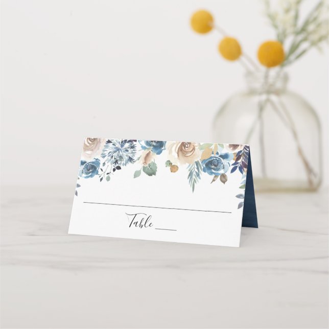 Placement Beauté en Fleurs | Carte de Table de Mariage Perso (Devant)