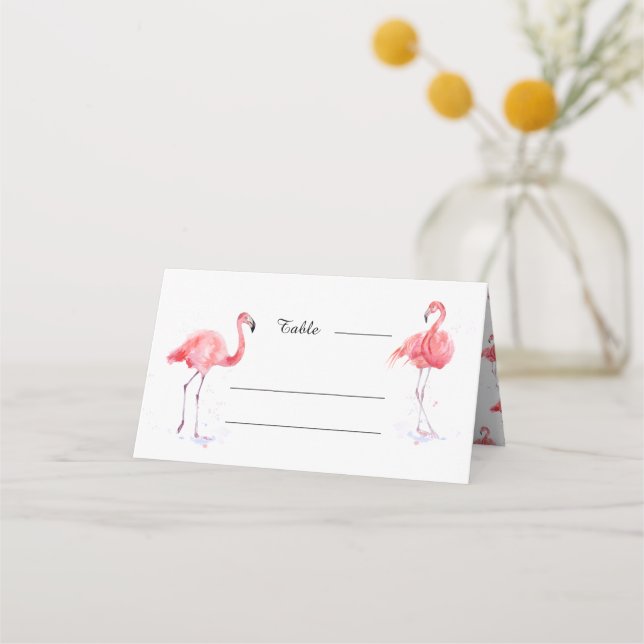 Placement Belle carte de place Flamant rose rose (Devant)