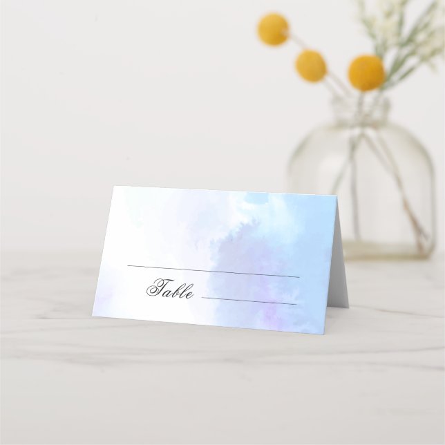 Placement Bleu clair, Carte du lieu de mariage de plage (Devant)