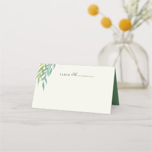 Placement Bleu Vert Painé Branche Numéro de table Carte de l
