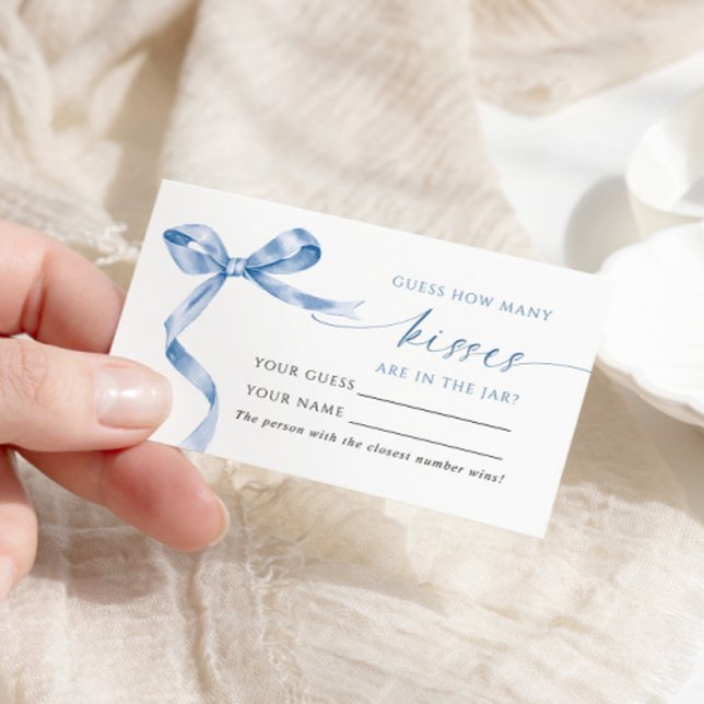 Placement Blue Bow Combien de baisers Douche Carte de jeu (Créateur téléchargé)