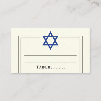 Placement Blue Star de David Bar Mitzvah carte de place