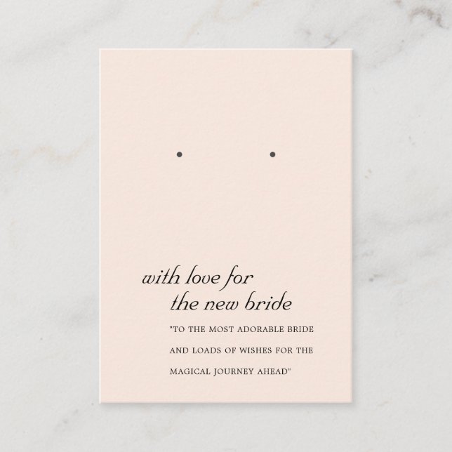 PLACEMENT BLUSH ROSE NOUVELLE BRIDE CADEAU DE REGARDE CARTE  (Devant)