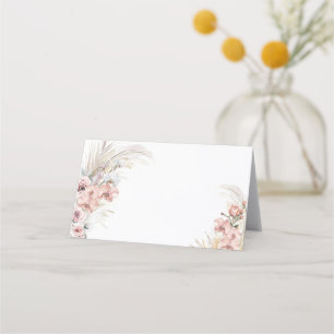 Placement Boho Pampas Carte de Table Fleur Rose Blush
