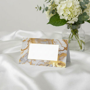 Placement Cadre en marbre blanc et or pour carte de nom d'in