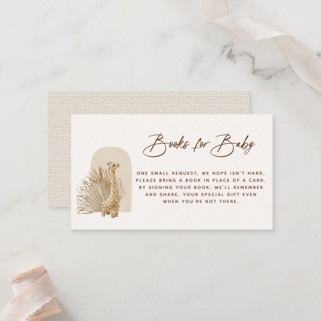 Placement Carte Boho Nursery Book Demande de réservation (Devant/Arrière en situation)