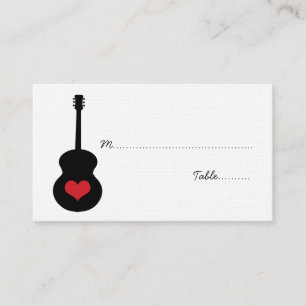 Placement Carte Coeur de Guitare Rouge/Noir