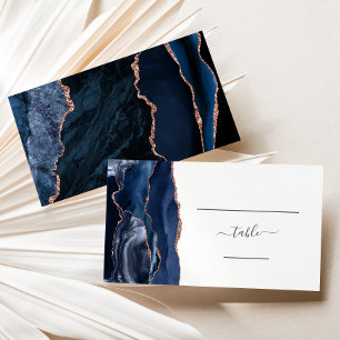 Placement Carte d'accompagnement de mariage chic bleu marine