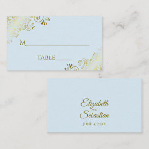 Placement Carte d'accompagnement de mariage élégante en bleu