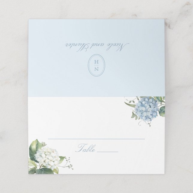 Placement Carte d'accompagnement de mariage Élégante Hydrang (Extérieur déplié)