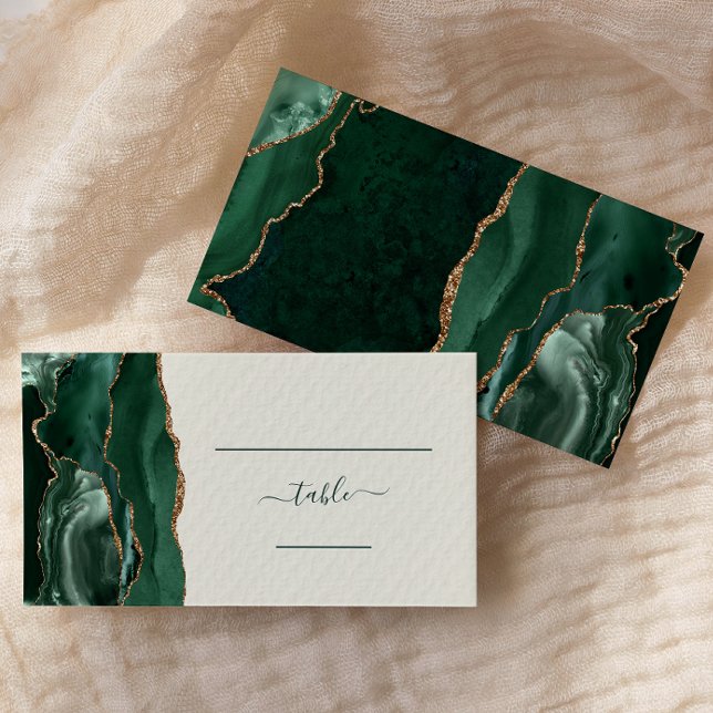 Placement Carte d'accompagnement de mariage en agate dorée e (Créateur téléchargé)
