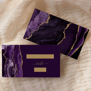Placement Carte d'accompagnement de mariage en agate violett