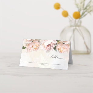 Placement Carte d'accompagnement pliée de mariage floral ros