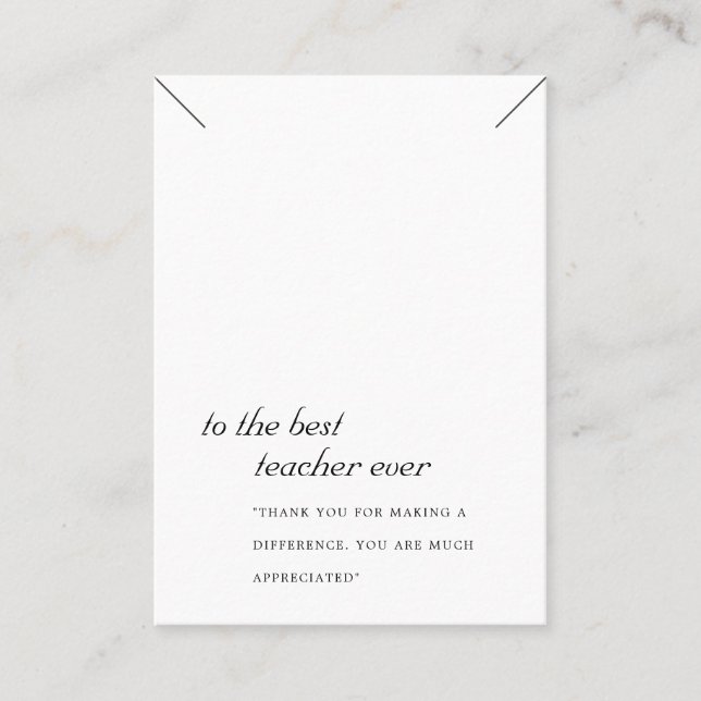 PLACEMENT CARTE D'AFFICHAGE DE CADEAU DE LACE D'ENSEIGNEMENT (Devant)