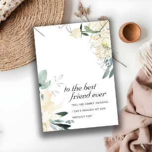 PLACEMENT CARTE D'AFFICHAGE DE CADEAU FLORAL BLANC AMI
