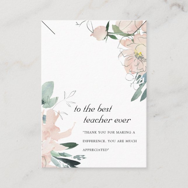 PLACEMENT CARTE D'AFFICHAGE DE CADEAU FLORALE BLANC POUR ENS (Devant)