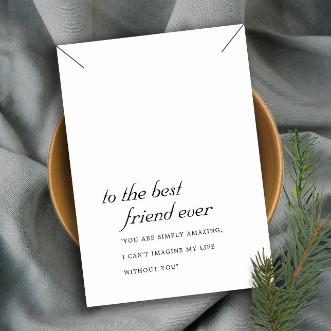 PLACEMENT CARTE D'AFFICHAGE DE CADEAU NOIR BLANC AMI (Créateur téléchargé)