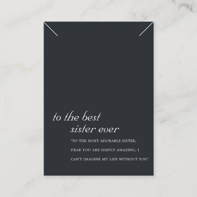 PLACEMENT CARTE D'AFFICHAGE DE LA CADEAU DE LA SOEUR NOIRE E (Devant)