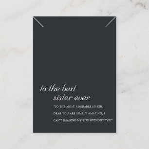 PLACEMENT CARTE D'AFFICHAGE DE LA CADEAU DE LA SOEUR NOIRE E