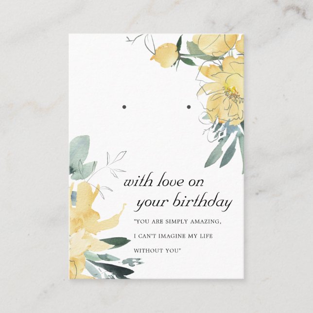 PLACEMENT CARTE D'AFFICHAGE JAUNE BLANCHE D'ANNIVERSAIRE DE  (Devant)