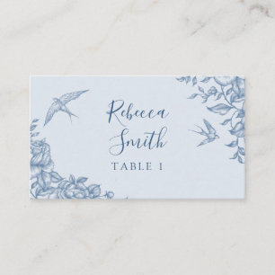 Placement Carte de Baby shower Dusty Blue Chinoiserie