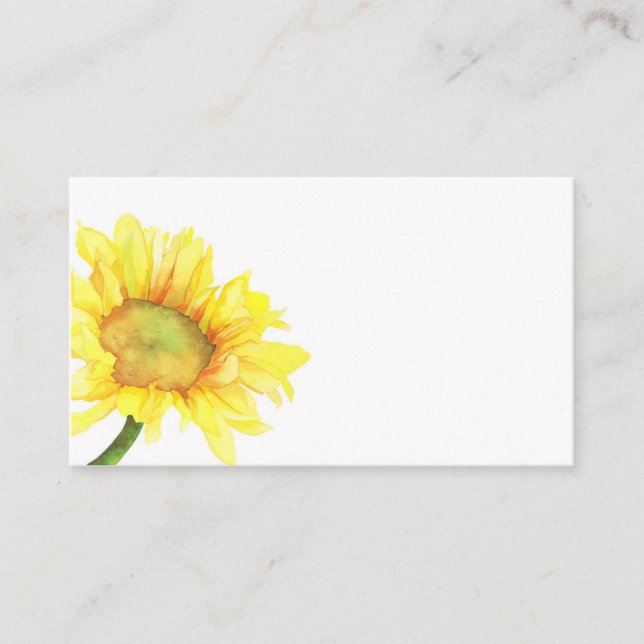 Placement Carte de boîtier blanc Mariage de tournesol d'aqua (Devant)