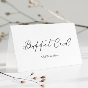 Placement Carte de buffet d'étiquette alimentaire de script