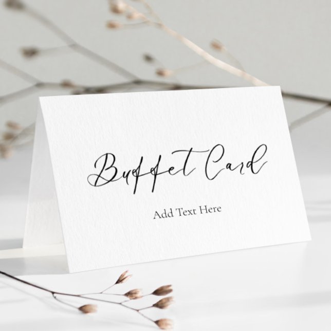 Placement Carte de buffet d'étiquette alimentaire de script  (Créateur téléchargé)