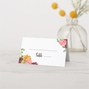 Placement Carte de citrouille à fleurs de Bourgogne