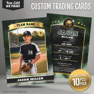Placement Carte de collection personnalisée de baseball vert