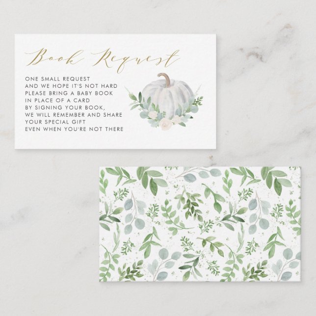 Placement Carte de demande de Baby shower d'automne Citrouil (Devant / Derrière)