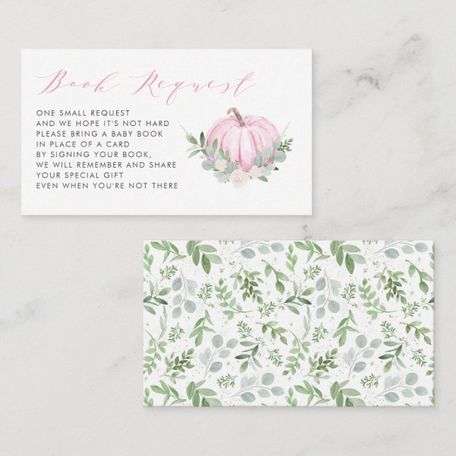 Placement Carte de demande de Baby shower d'automne Citrouil (Devant / Derrière)