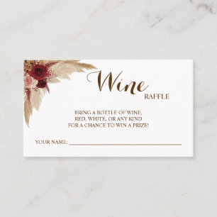Placement Carte de Fête des mariées Mariage Pampas Wine Raff