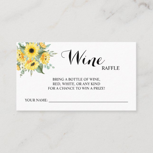 Placement Carte de Fête des mariées Mariage Sunflower Wine R (Devant)
