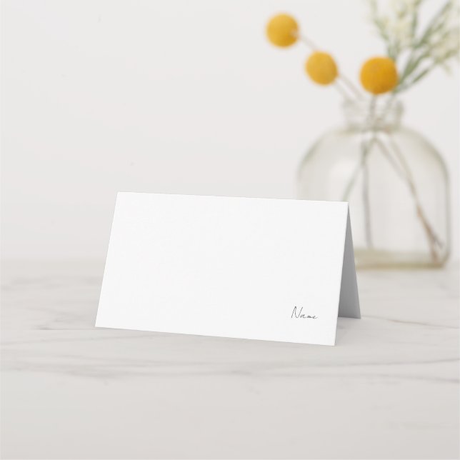Placement Carte de Fête des mariées moderne en noir blanc (Devant)